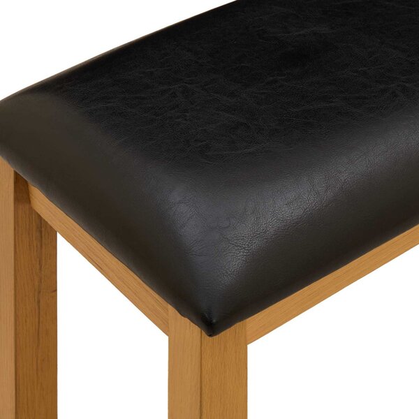 Étkező pad 95 x 32 x 45 cm Tömör Tölgyfa Fekete