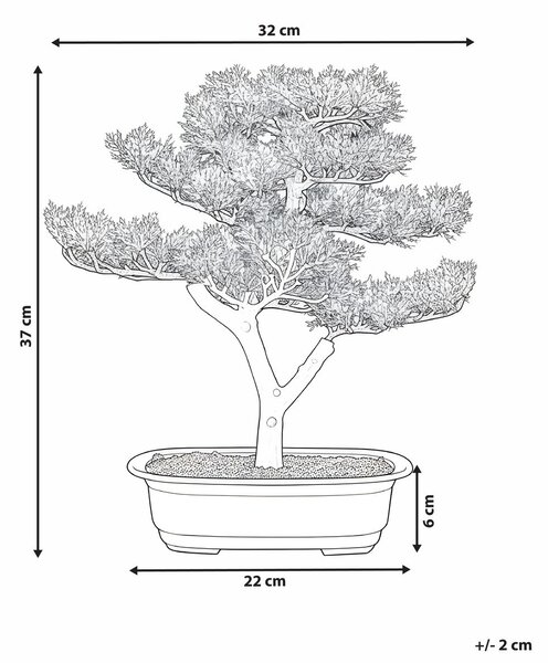Műnövény PINE 37 cm Zöld