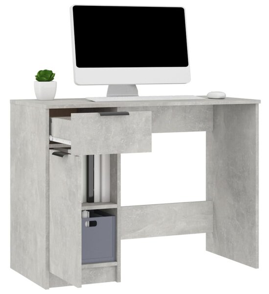 Betonszürke színű szerelt fa íróasztal 100 x 50 x 75 cm