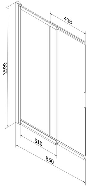 Mexen, Mexen Fox parawan nawannowy 2-skrzydłowy przesuwny 85 x 150 cm, átlátszó, miedź szczotkowana - 891-085-002-65-00