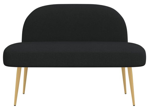 VidaXL Kárpitozott pad háttámlával Fekete 110 x 60 x 76 cm Poliészter