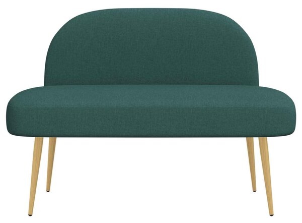 VidaXL Kárpitozott pad háttámlával Sötétzöld 110 x 60 x 76 cm