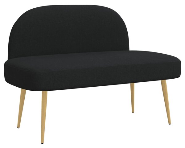 VidaXL Kárpitozott pad háttámlával Fekete 110 x 60 x 76 cm Poliészter