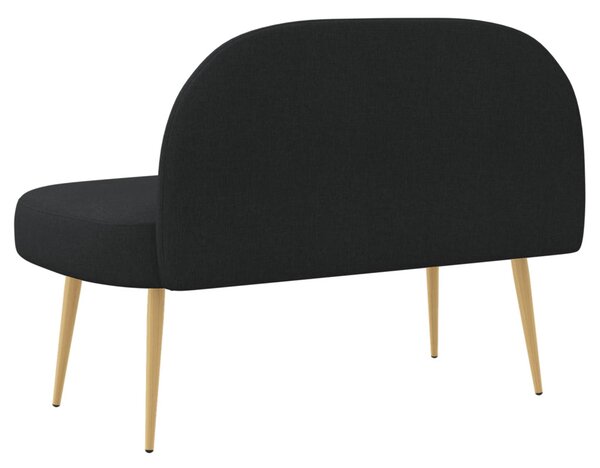 VidaXL Kárpitozott pad háttámlával Fekete 110 x 60 x 76 cm Poliészter
