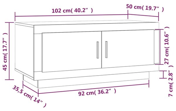 Betonszürke szerelt fa dohányzóasztal 102x 50 x 45 cm