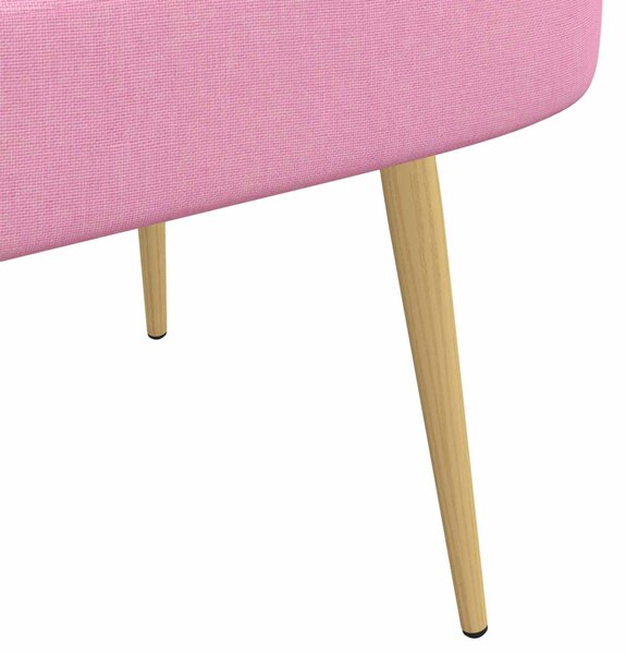 VidaXL Kárpitozott pad háttámlával Rózsaszín 110 x 60 x 76 cm