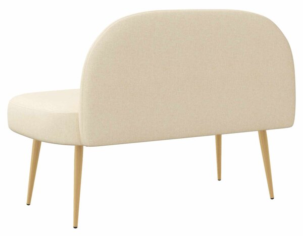 VidaXL Kárpitozott pad háttámlával Krémszínű 110 x 60 x 76 cm