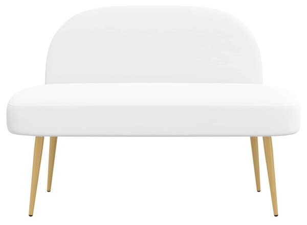 VidaXL Kárpitozott pad háttámlával Fehér 110 x 60 x 76 cm Poliészter