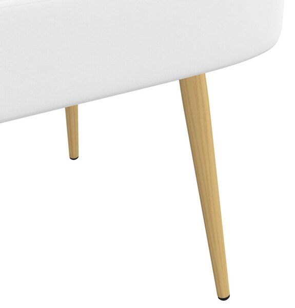 VidaXL Kárpitozott pad háttámlával Fehér 110 x 60 x 76 cm Poliészter