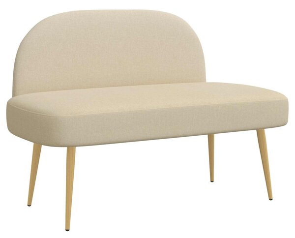 VidaXL Kárpitozott pad háttámlával Krémszínű 110 x 60 x 76 cm