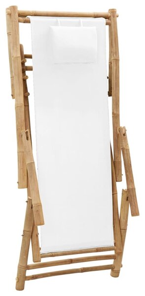 Krémfehér bambusz és vászon nyugágy