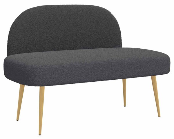VidaXL Kárpitozott pad háttámlával Sötétszürke 110 x 60 x 76 cm Bouclé