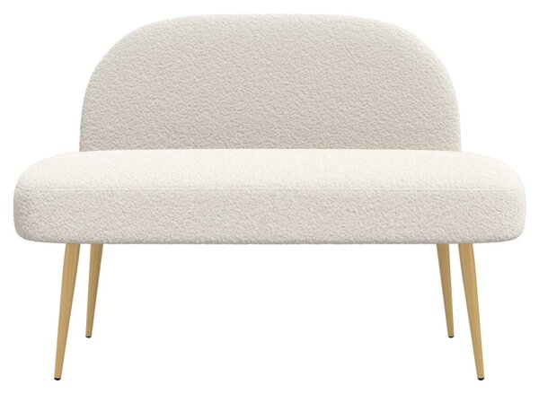 VidaXL Kárpitozott pad háttámlával Krémszínű 110 x 60 x 76 cm Bouclé