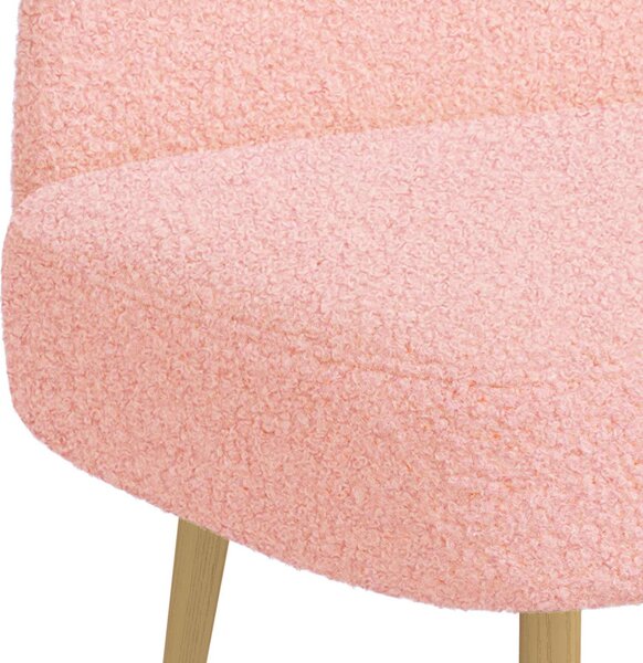 VidaXL Kárpitozott pad háttámlával Rózsaszín 110 x 60 x 76 cm Bouclé