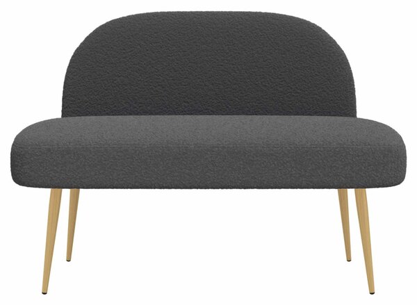 VidaXL Kárpitozott pad háttámlával Sötétszürke 110 x 60 x 76 cm Bouclé