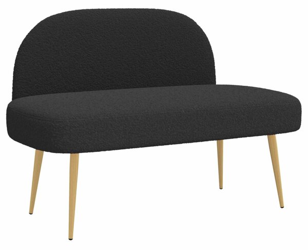 Kárpitozott pad háttámlával Fekete 110 x 60 x 76 cm Bouclé