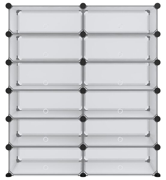 Átlátszó polipropilén cipőtartó 94,5x36,5x106 cm
