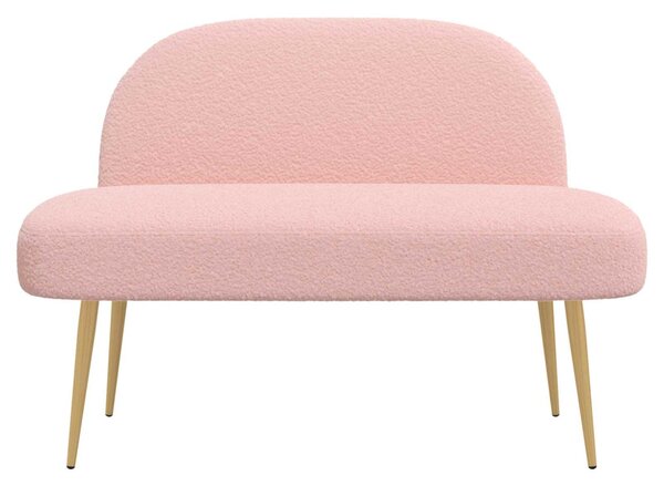 VidaXL Kárpitozott pad háttámlával Rózsaszín 110 x 60 x 76 cm Bouclé
