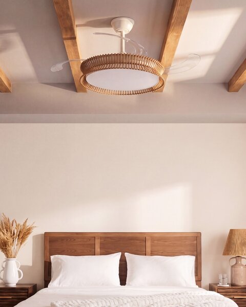 Mennyezeti ventilátor világítással OLETA Távirányítóval LED Fehér