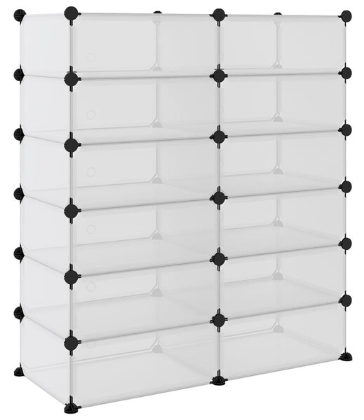 Átlátszó polipropilén cipőtartó 94,5x36,5x106 cm