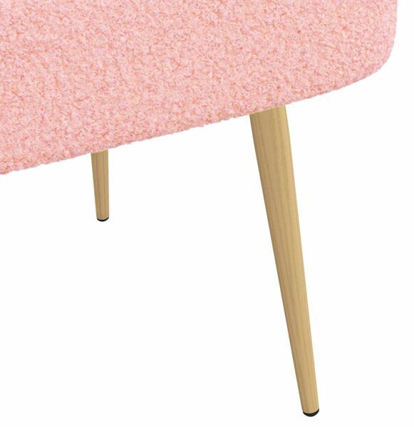 VidaXL Kárpitozott pad háttámlával Rózsaszín 110 x 60 x 76 cm Bouclé