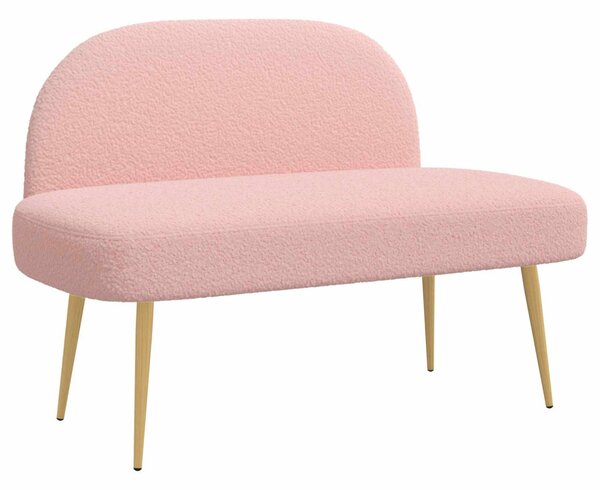 VidaXL Kárpitozott pad háttámlával Rózsaszín 110 x 60 x 76 cm Bouclé