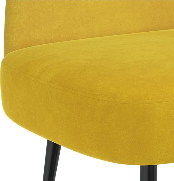 VidaXL Kárpitozott pad háttámlával Sárga 110 x 60 x 76 cm Bársony