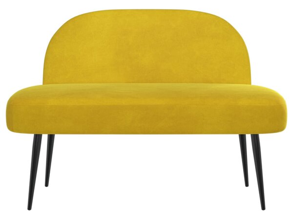 VidaXL Kárpitozott pad háttámlával Sárga 110 x 60 x 76 cm Bársony