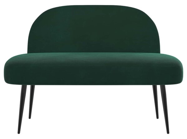 VidaXL Kárpitozott pad háttámlával Sötétzöld 110 x 60 x 76 cm Bársony
