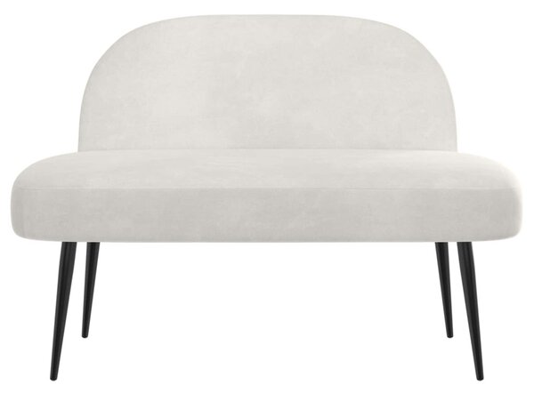 VidaXL Kárpitozott pad háttámlával Krémszínű 110 x 60 x 76 cm Bársony