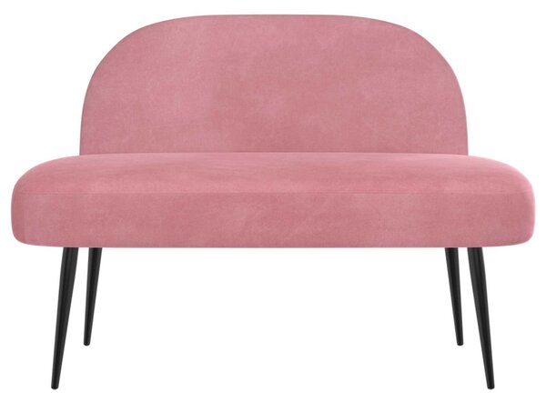 VidaXL Kárpitozott pad háttámlával Rózsaszín 110 x 60 x 76 cm Bársony