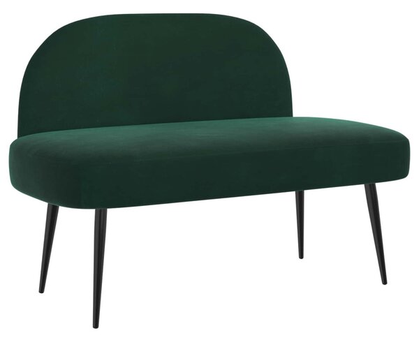 VidaXL Kárpitozott pad háttámlával Sötétzöld 110 x 60 x 76 cm Bársony