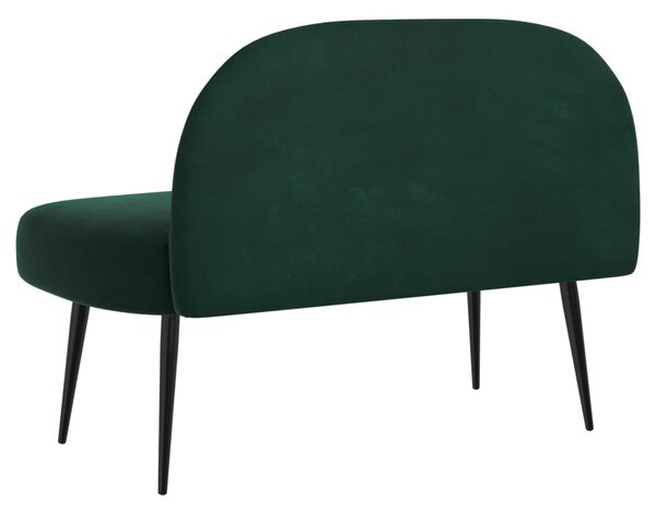 VidaXL Kárpitozott pad háttámlával Sötétzöld 110 x 60 x 76 cm Bársony
