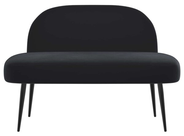 Kárpitozott pad háttámlával Fekete 110 x 60 x 76 cm Bársony