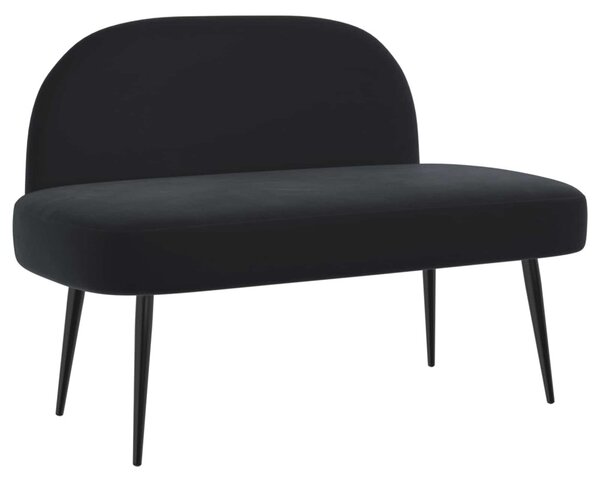 Kárpitozott pad háttámlával Fekete 110 x 60 x 76 cm Bársony
