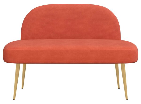 VidaXL Kárpitozott pad háttámlával Piros narancs 110 x 60 x 76 cm