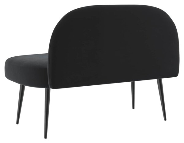 Kárpitozott pad háttámlával Fekete 110 x 60 x 76 cm Bársony