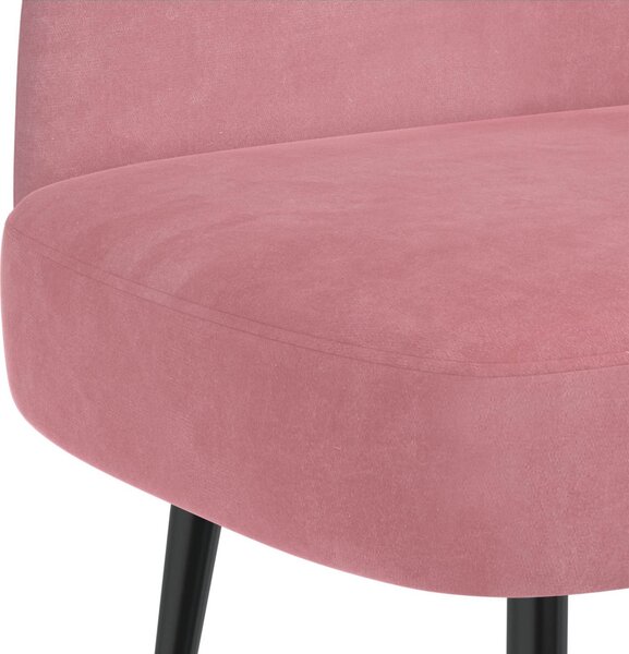 VidaXL Kárpitozott pad háttámlával Rózsaszín 110 x 60 x 76 cm Bársony