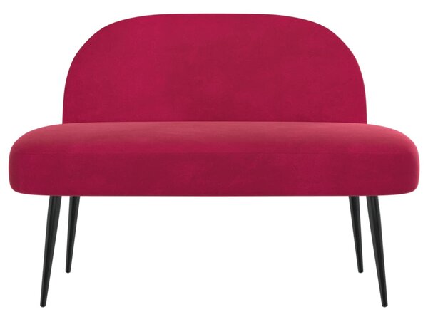 VidaXL Kárpitozott pad háttámlával bordó 110 x 60 x 76 cm Bársony
