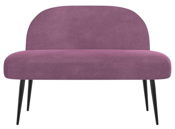 VidaXL Kárpitozott pad háttámlával Lila 110 x 60 x 76 cm Bársony