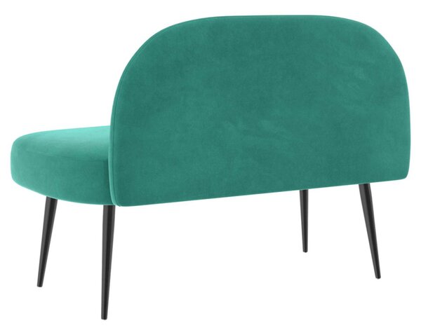 VidaXL Kárpitozott pad háttámlával Türkiz 110 x 60 x 76 cm Bársony