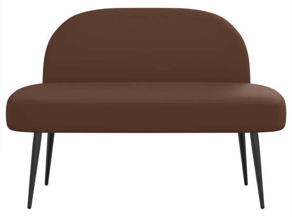 VidaXL Kárpitozott pad háttámlával Barna 110 x 60 x 76 cm Műbőr