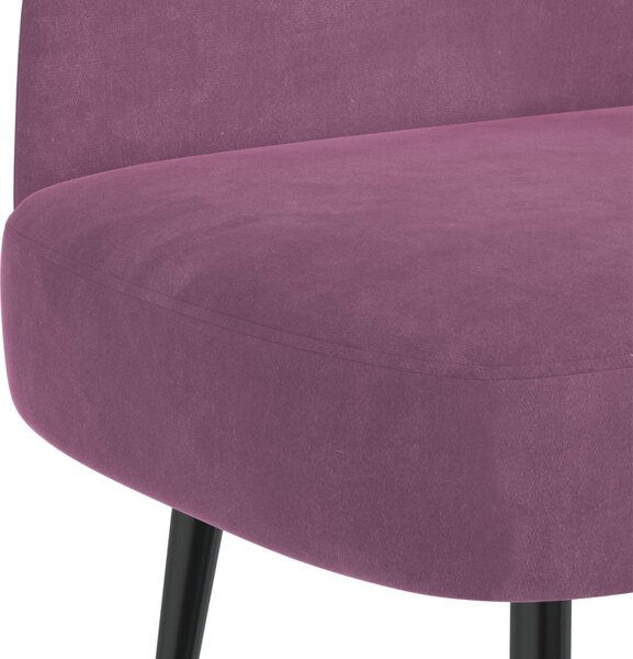 VidaXL Kárpitozott pad háttámlával Lila 110 x 60 x 76 cm Bársony