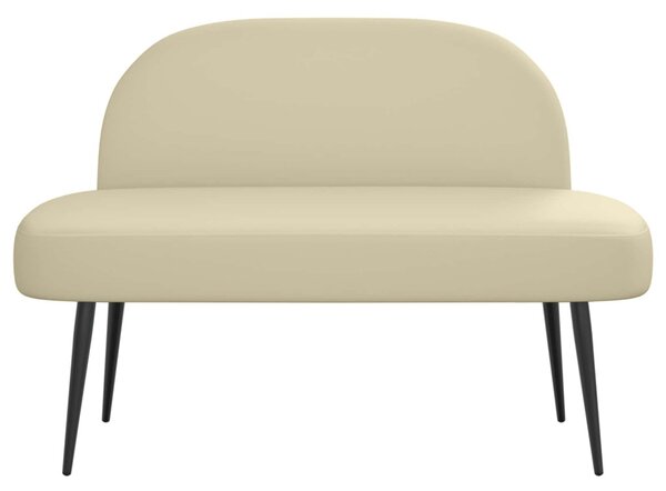 VidaXL Kárpitozott pad háttámlával Krémszínű 110 x 60 x 76 cm Műbőr
