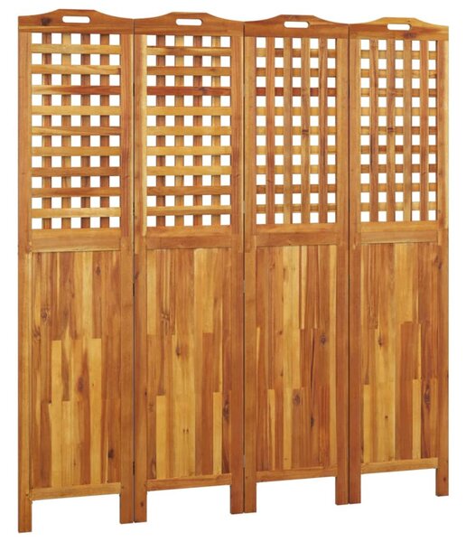 3 paneles tömör akácfa térelválasztó 162x2x180 cm