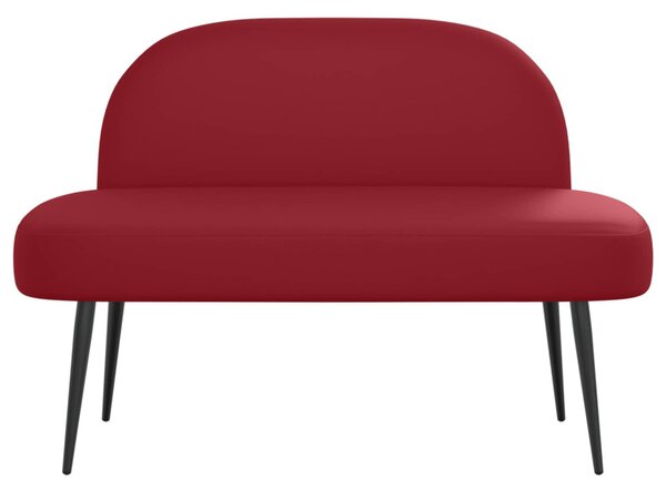 VidaXL Kárpitozott pad háttámlával bordó 110 x 60 x 76 cm Műbőr