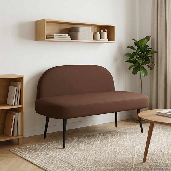 VidaXL Kárpitozott pad háttámlával Barna 110 x 60 x 76 cm Műbőr