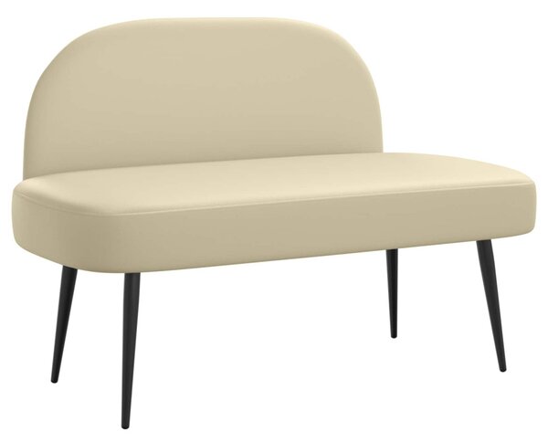 VidaXL Kárpitozott pad háttámlával Krémszínű 110 x 60 x 76 cm Műbőr