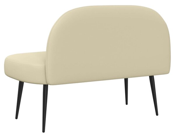 VidaXL Kárpitozott pad háttámlával Krémszínű 110 x 60 x 76 cm Műbőr
