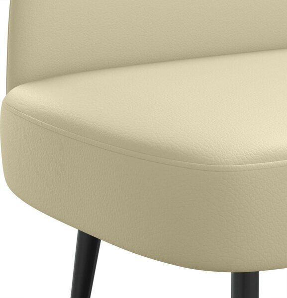 VidaXL Kárpitozott pad háttámlával Krémszínű 110 x 60 x 76 cm Műbőr